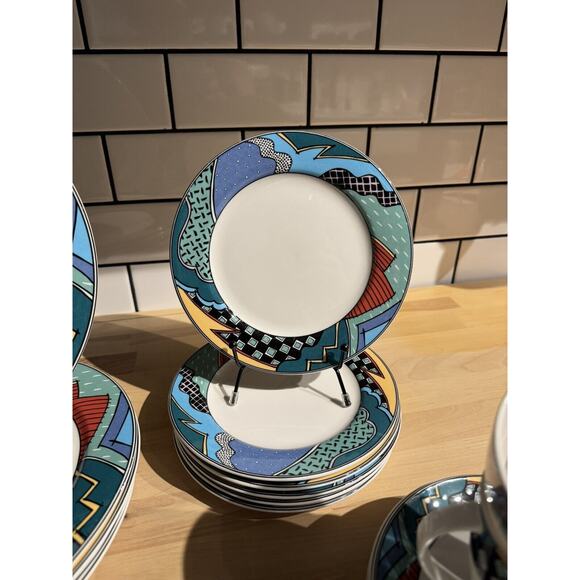 Christopher Stuart HK 100 Rave Service For 6 Post Modern Design Vintage EUC - Picture 3 of 11